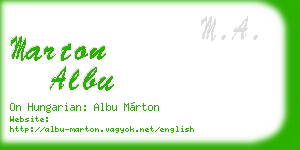 marton albu business card
